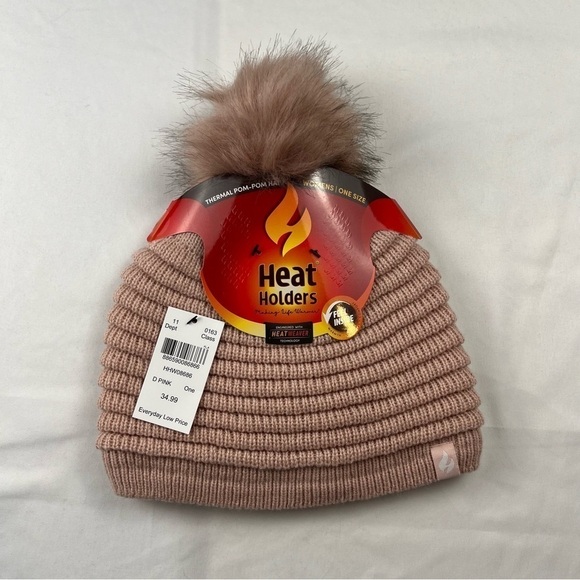 Heat Holders - Women’s Winter Hat - One Size - Pink - Thermal Cap - Knitted - Picture 1 of 7